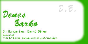 denes barko business card
