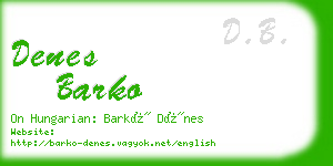 denes barko business card